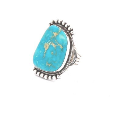 Native American Jewelry Fox Turquoise Sterling Silver Ring