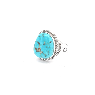 Genuine Battle Mountain Turquoise Sterling Silver Navajo  Ring