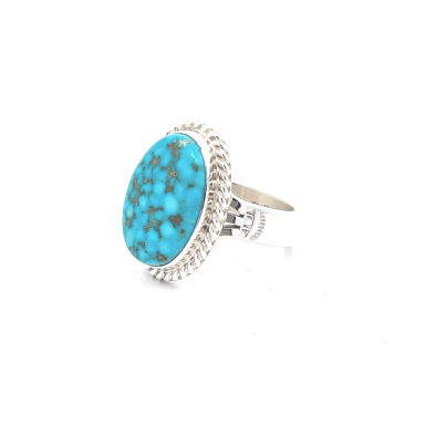 Genuine Kingman Web Turquoise Sterling Silver Navajo Ring