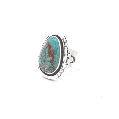 Native American Jewelry Genuine Number 8 Mine Turquoise Ring