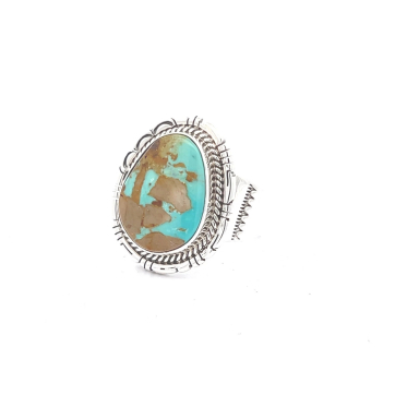 Genuine Manassa Turquoise Sterling Silver Ring