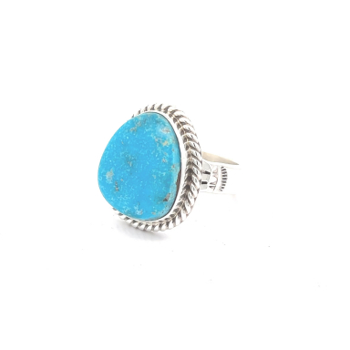 Genuine Kingman Turquoise Native American Ring