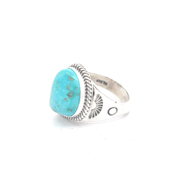 Genuine Battle Mountain Turquoise Nugget Sterling Silver Ring