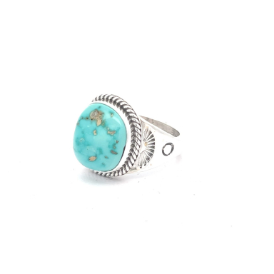 Genuine Battle Mountain Turquoise Nugget Sterling Silver Ring