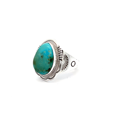 Genuine Manassa Turquoise Sterling Silver Ring