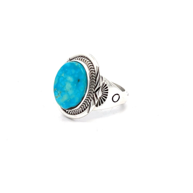 Genuine Kingman Turquoise Sterling Silver Ring