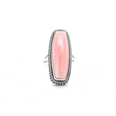 Artie Yellowhorse Jewelry Genuine Pink Conch Sterling Silver Native American Ring