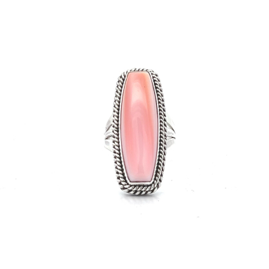 Artie Yellowhorse Jewelry Genuine Pink Conch Sterling Silver Ring