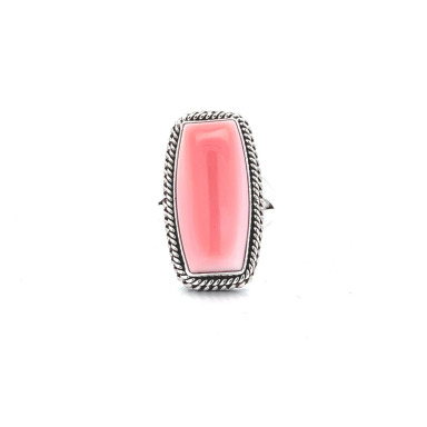 Artie Yellowhorse Jewelry Genuine Pink Conch Sterling Silver Native American Ring