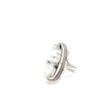 Genuine White Buffalo Turquoise Sterling Silver Ring