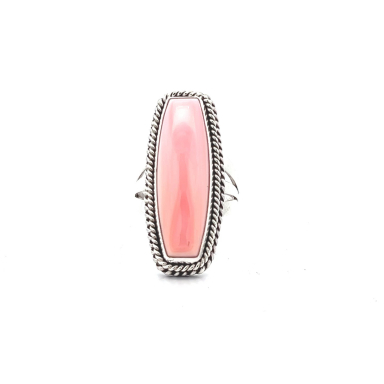 Artie Yellowhorse Jewelry Genuine Pink Conch Sterling Silver Ring