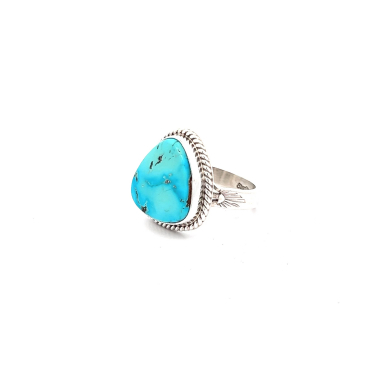Native American Sterling Silver Kingman Turquoise Ring