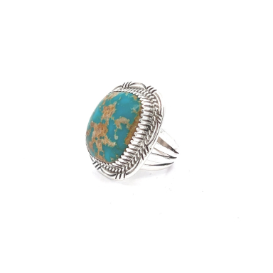Genuine Royston Turquoise Sterling Silver Native American Ring