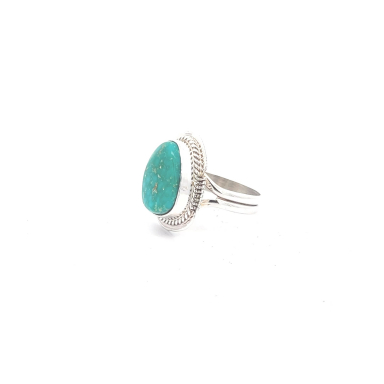 Genuine Emerald Valley Turquoise Sterling Silver Navajo Ring