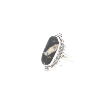 Genuine White Buffalo Turquoise Sterling Silver Navajo Ring