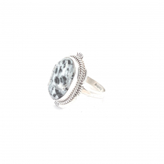 Genuine White Buffalo Turquoise Sterling Silver Native American Ring