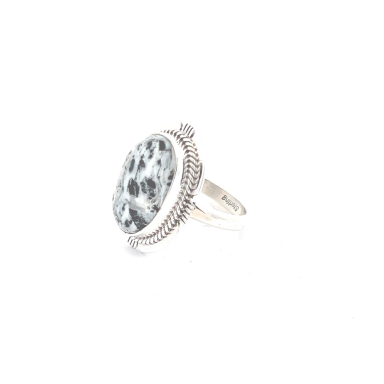 Genuine White Buffalo Turquoise Sterling Silver Native American Ring