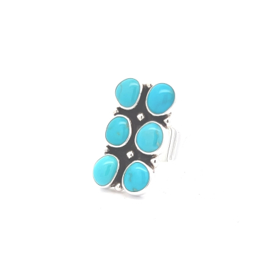 Genuine Blue Water Turquoise Sterling Silver Ring