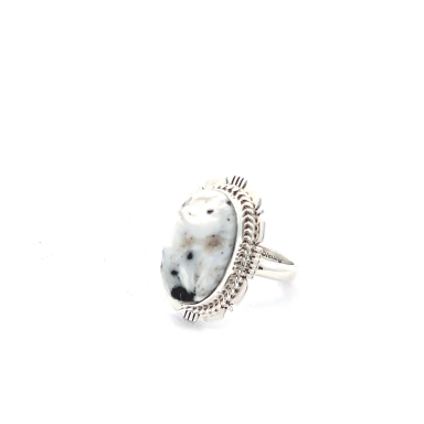 Genuine White Buffalo Turquoise Native American Ring