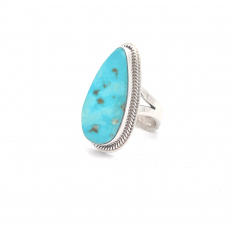 Genuine Turquoise  Mountain Mine Sterling Silver Ring