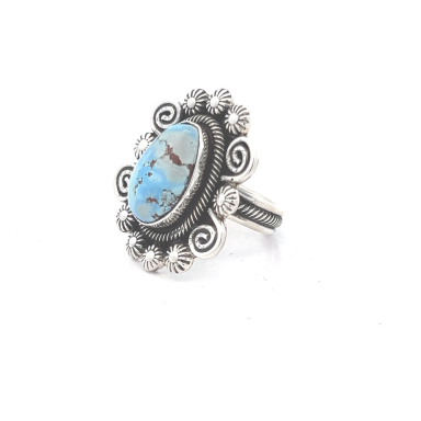 Native American Ring Golden Hill Turquoise Sterling Silver Ring