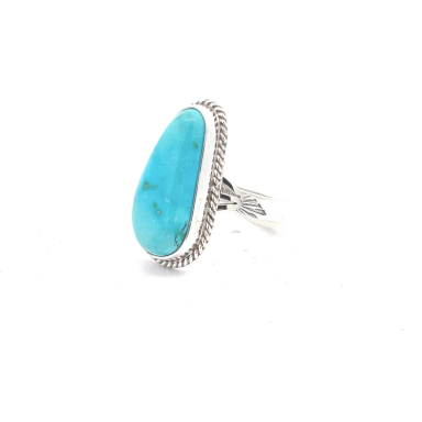 Genuine Sonoran Turquoise Sterling Silver Navajo Ring