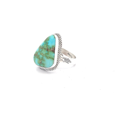 Genuine Sonoran Turquoise Sterling Silver Navajo Ring
