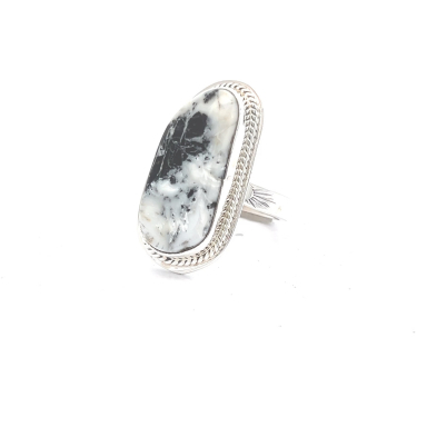 Genuine White Buffalo Turquoise Sterling Silver Ring