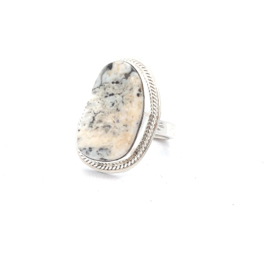 Native American Jewelry Genuine White Buffalo Turquoise Sterling Silver Ring