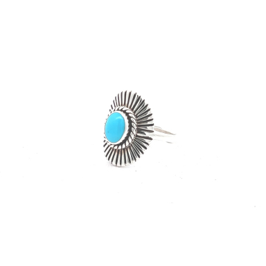 Sleeping Beauty Turquoise Native American Sterling Silver Ring