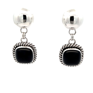 Artie Yellowhorse Jewelry Genuine Black Onyx Native American Earrings