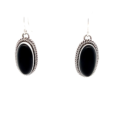 Artie Yellowhorse Native American Jewelry Genuine Black Onyx Sterling Silver Earrings