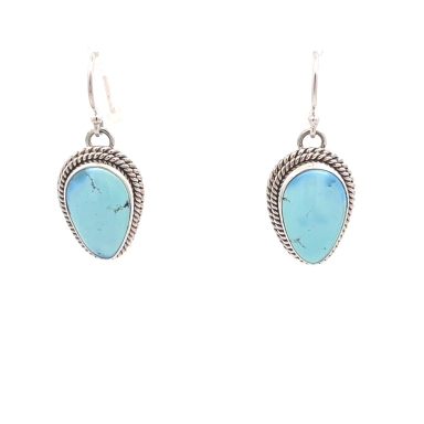 Artie Yellowhorse Jewelry Genuine Golden Hill Turquoise Sterling Silver Earrings