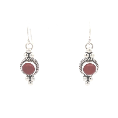 Artie Yellowhorse Native American Jewelry Genuine Carnelian Sterling Silver Earrings