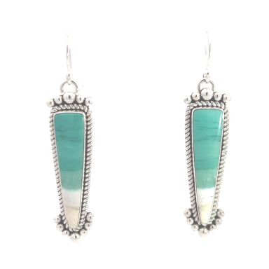 Artie Yellowhorse Jewelry Genuine Opal Wood  Sterling Silver Navajo Earrings