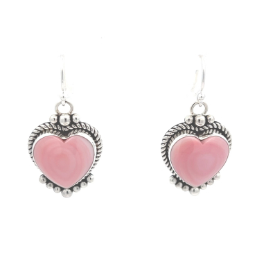 Artie Yellowhorse Jewelry Genuine Pink Conch Sterling Silver Earrings