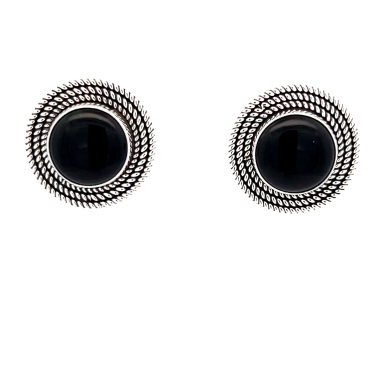 Artie Yellowhorse Jewelry Genuine Black Onyx Sterling Silver Earrings