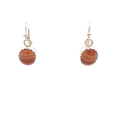 Artie Yellowhorse Jewelry Genuine Brown Jasper Sterling Silver Native American Earrings