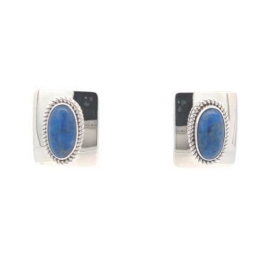 Artie Yellowhorse Jewelry Genuine Denim Lapis Sterling Silver Post Earrings
