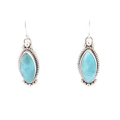 Artie Yellowhorse Jewelry Genuine Larimar Sterling Silver Earrings
