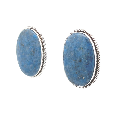 Artie Yellowhorse Genuine Denim Lapis Sterling Silver Earrings