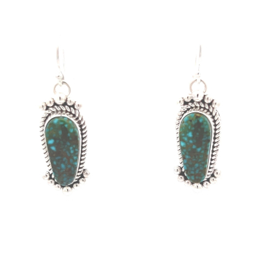 Artie Yellowhorse Jewelry Genuine Kingman Turquoise Sterling Silver Earrings