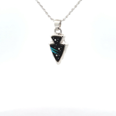 Calvin Begay Jewelry Night Sky Sterling Silver Arrowhead Pendant