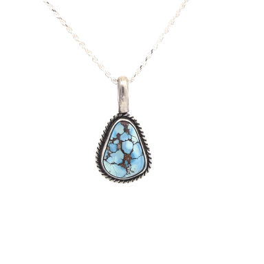 Genuine Golden Hill Turquoise Sterling Silver Pendant