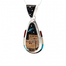 Calvin Begay Starry Night in the Pueblo Sterling Silver Pendant