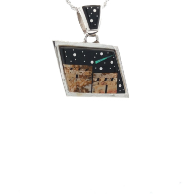Calvin Begay Starry Night in the Pueblo Sterling Silver Pendant