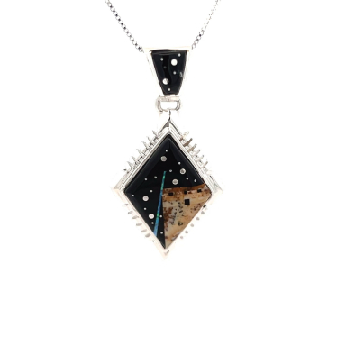 Calvin Begay Jewelry Starry Night in the Pueblo Sterling Silver Pendant