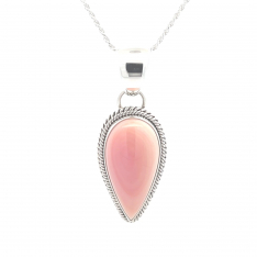 Artie Yellowhorse Jewelry Genuine Pink Conch Sterling Silver Native American Pendant