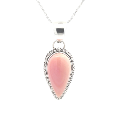 Artie Yellowhorse Jewelry Genuine Pink Conch Sterling Silver Native American Pendant