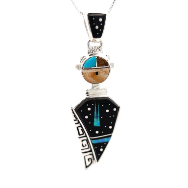 Calvin Begay Jewelry Sterling Silver Night Sky Kachina Pendant